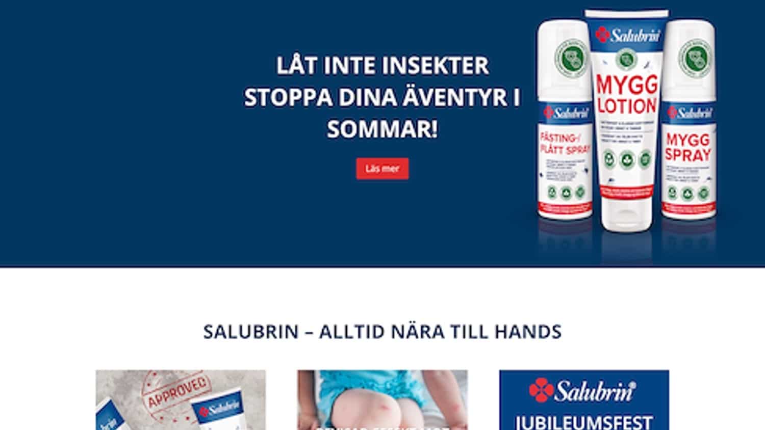 Salubrins webbsida innan insatser