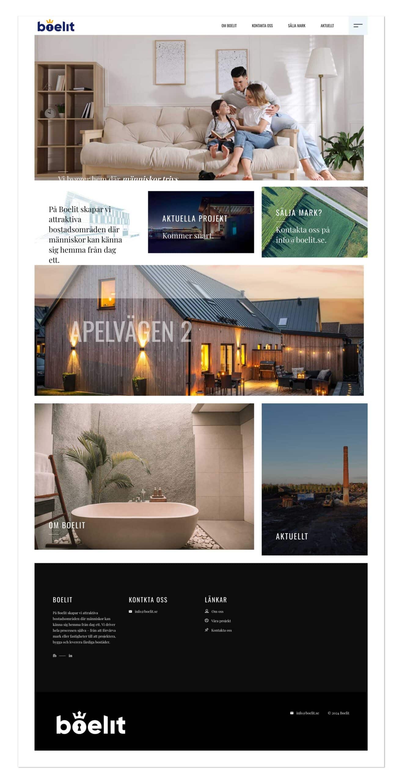 Boelits startsida innan searchflows insatser